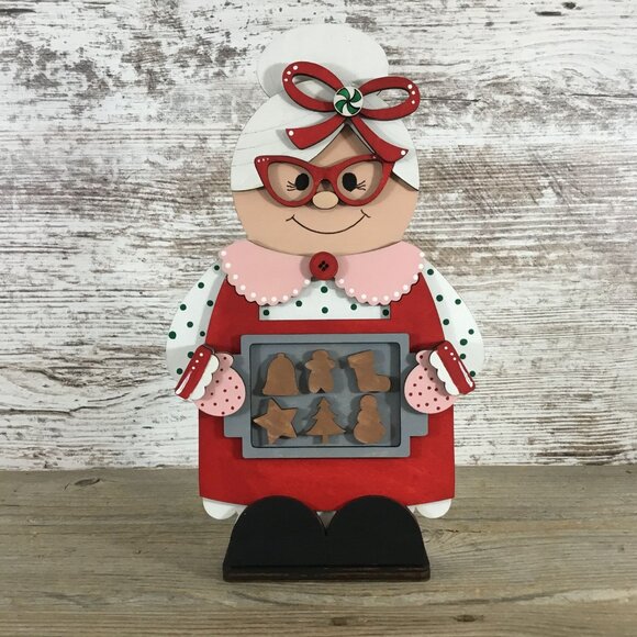 Standing Mrs Claus Shelf Sitter - Unpainted DIY Paint Kit - Picture 3 of 4